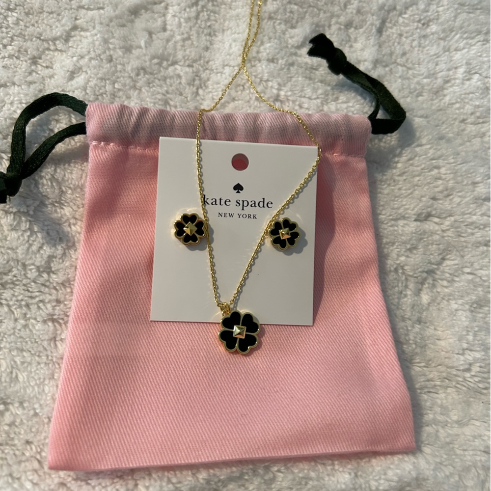 Kate Spade flower necklace and earrings